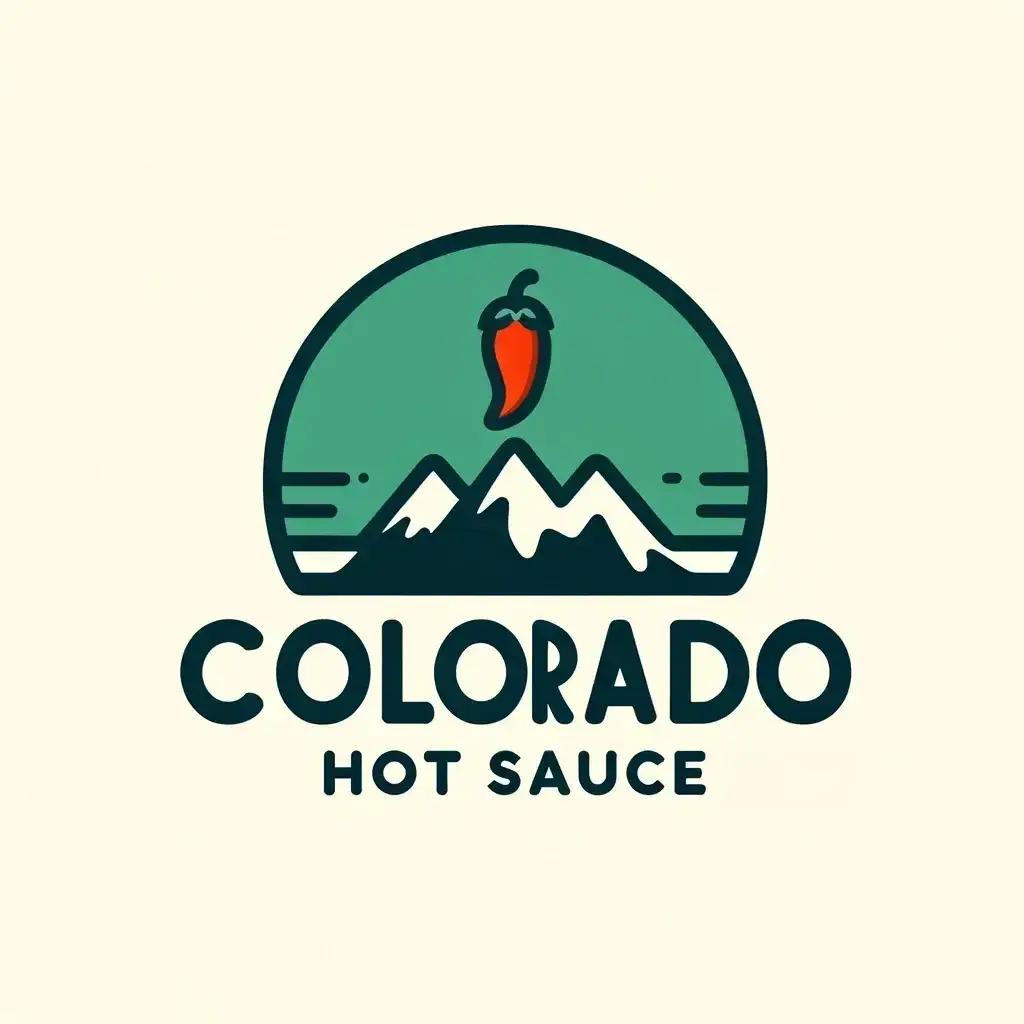 Colorado Hot Sauce logo: a green dome with a red chili over white peaks, above a bold COLORADO wordmark.