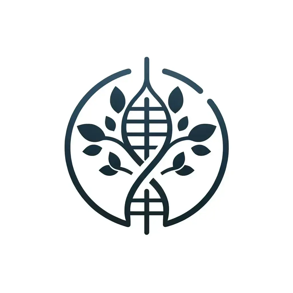 Design Evolution logo: a tree whose branches form a DNA helix, inside a navy ring.