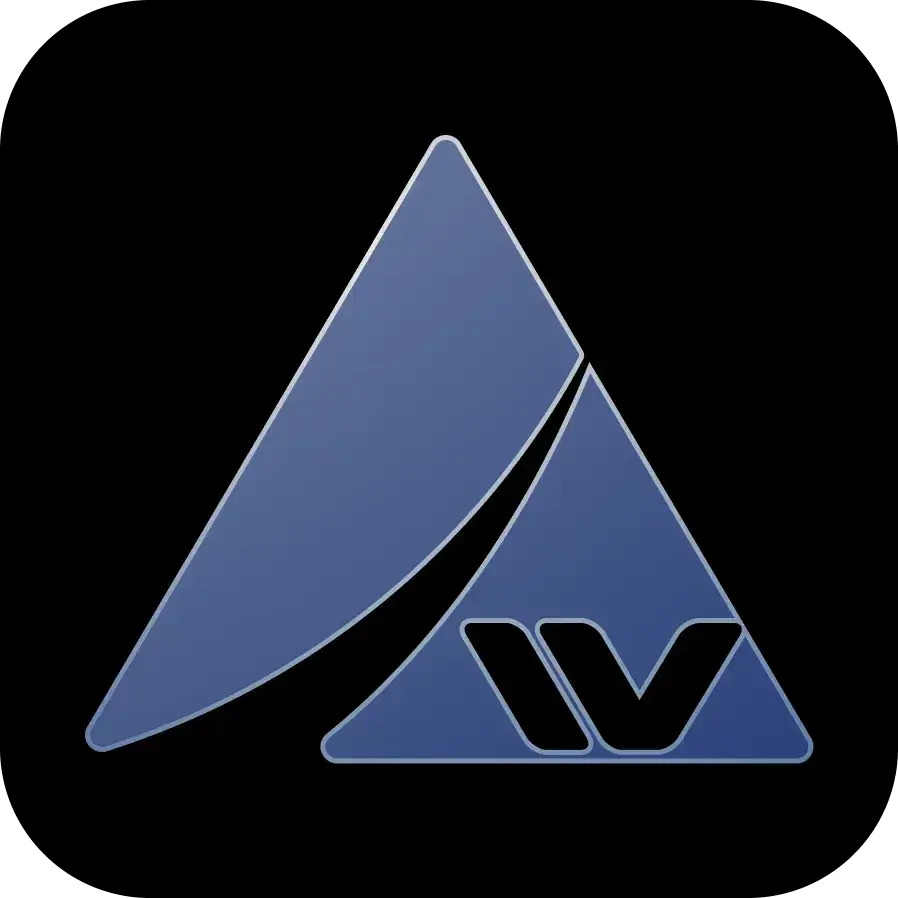 NWS Aware app icon: a slate blue triangle with a swept curve and a W at its base, on black.
